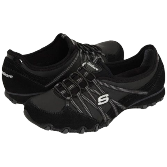 Skechers Shoes - SKECHERS Bikers Dream Come True 21923 Black Leather Sneaker Size 6.5 Like New